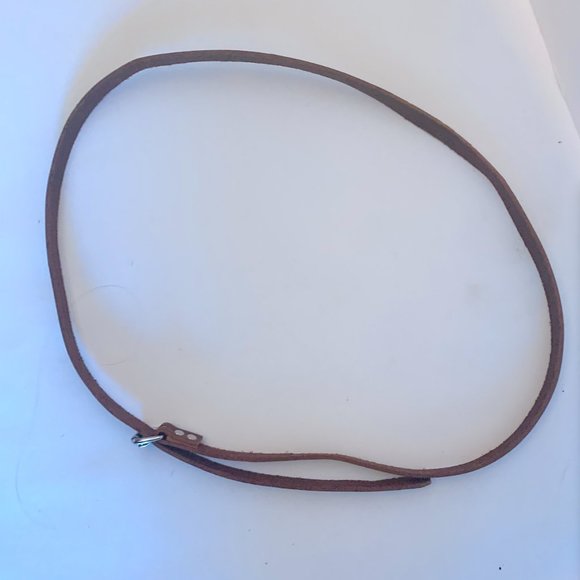 Thin Leather Belt - Mahogany Brown - silver hardware - Picture 5 of 5